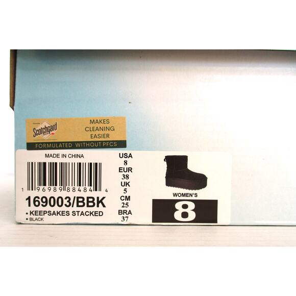 New SKECHERS Keepsakes Stacked Womens Platform Suede Pull On Boots Sz 8 - Picture 12 of 12